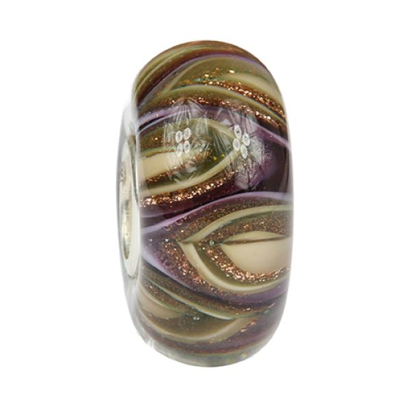 Lavender Peach Sparkle Gravity Waves - Ogerbeads Glas